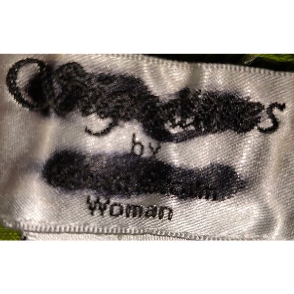 Lime Green Linen Blend Top Women's Blouse 2X Embroidered Tassels Boho Festival - Picture 11 of 16